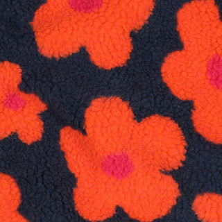 Teddy - bloemen - blauw en oranje