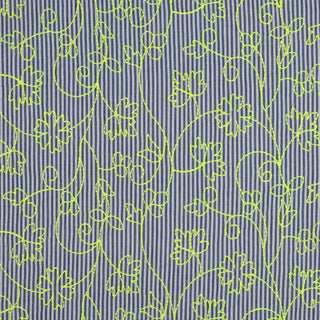 Borduurwerk op popeline - strepen en fluo