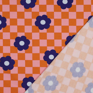 Zomersweater - dambord en bloemen