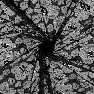 Kant XXL - gebloemd - zwart