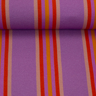 Viscose - gestreept - lila en rood - Swafing