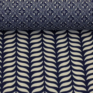 Viscose - geblokt - blauw - Swafing