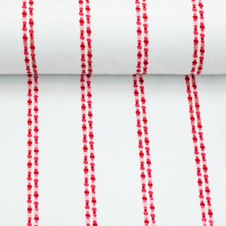 Viscose - gestreept - wit en roze - Swafing