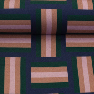 Viscose - blokjes - blauw en paars - Swafing