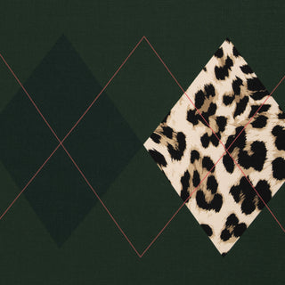 Paneel - ruit met leopard - Swafing