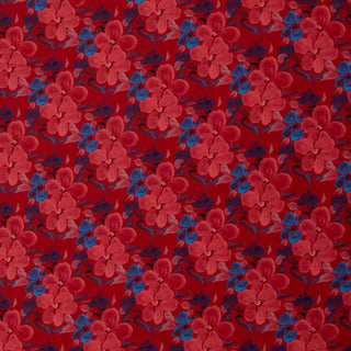 Viscose - bloemen - zachtrood - Swafing