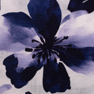 French Terry - bloemen - nachtblauw - Swafing