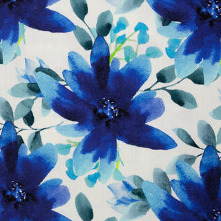 Double gauze - bloemen - blauw - Swafing