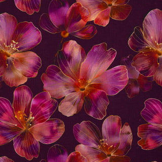 Linnenmix - bloemen - paars - Swafing