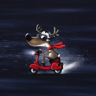 Paneel - reindeer on a scooter - Swafing