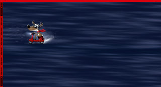 Paneel - reindeer on a scooter - Swafing