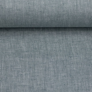 Linnenmix - visgraat - turquoise - Swafing