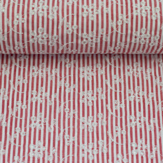 Broderie - bloemen - gestreept - Swafing