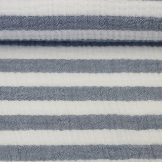 Double gauze - gestreept - blauwgrijs - Swafing