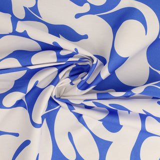 Popeline - barok - blauw en wit