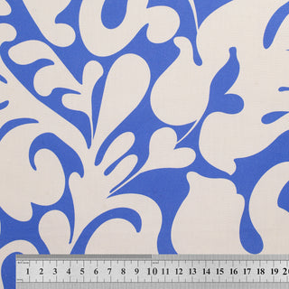 Popeline - barok - blauw en wit