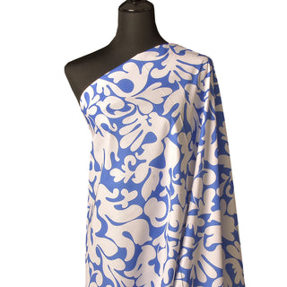 Popeline - barok - blauw en wit