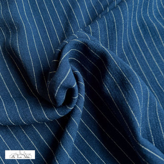 Linnenmix - krijtstreep - donkerblauw - À La Ville