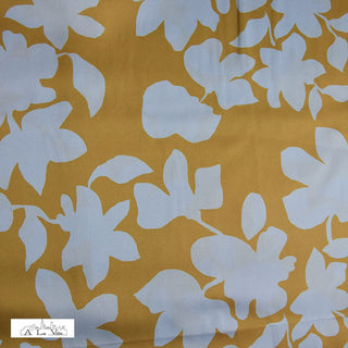 Premium broekenstof - bloemen - mosterd - À La Ville