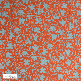 Hemdenviscose - bloemen - oranje - À La Ville