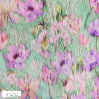 Plisséviscose - bloemen - groen - À La Ville