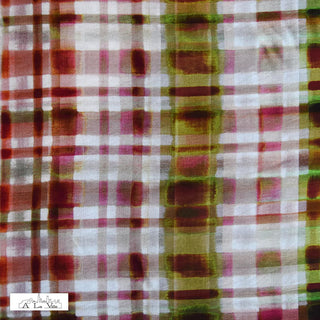 Crinkleviscose - geruit - roze en groen - À La Ville