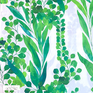 Hemdenpopeline - botanisch - wit en groen - À La Ville