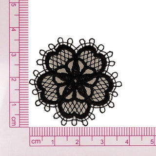 Applicatie - Kanten bloem - zwart