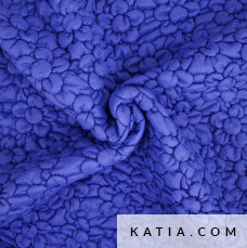 Gewatteerde nylon - bloemen - blauw - Katia Fabrics