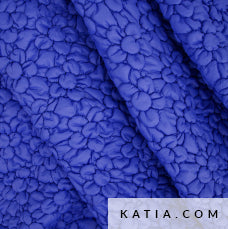 Gewatteerde nylon - bloemen - blauw - Katia Fabrics