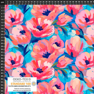 Viscosetricot - painted flowers - Light & Lush