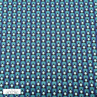 Satijn - fijn geometrisch - petrol - À La Ville