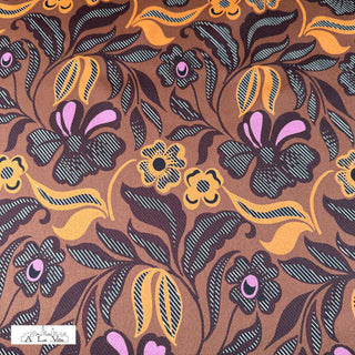 Satijn - bloemen - bruin - À La Ville