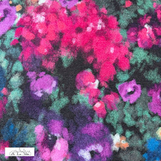 Soft knit - gebloemd - fuchsia - À La Ville