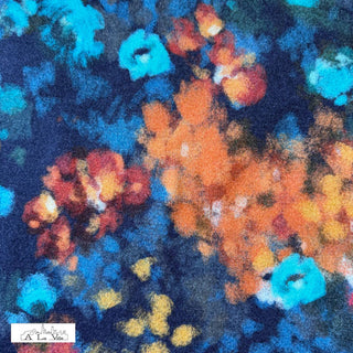 Soft knit - gebloemd - blauw - À La Ville