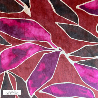 Fluweel - gebloemd - roestrood - À La Ville