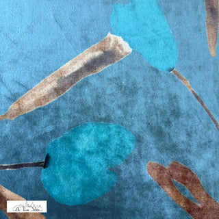 Fluweel - gebloemd - blauwgrijs - À La Ville