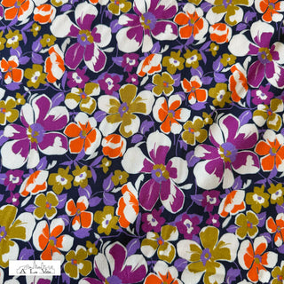 Viscose - gebloemd - paars - À La Ville