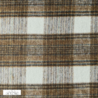 Mantelflanel - geruit - wit en bruin - À La Ville