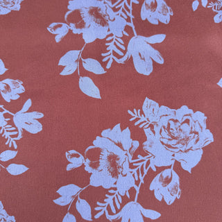 Satijn - bloemen - bruin & blauw - À La Ville
