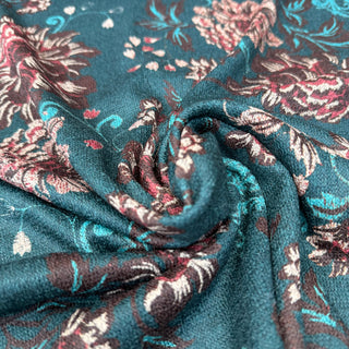 Soft knit - bloemen - petrol - À La Ville