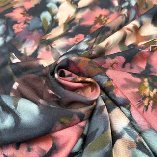 Winterviscose - bloemen - blauw & roze - À La Ville