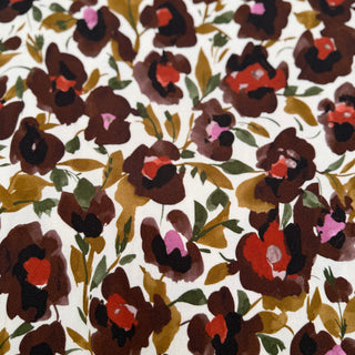 Winterviscose - bloemen - bruin - À La Ville
