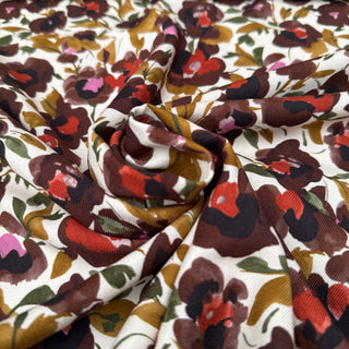 Winterviscose - bloemen - bruin - À La Ville