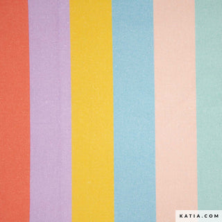 Canvas - strepen - pastel - Katia Fabrics