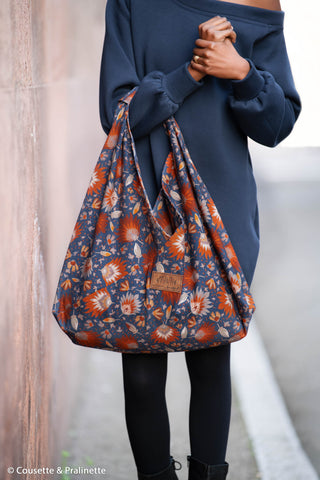 Canvas - vintage bloom - blauw - Swafing