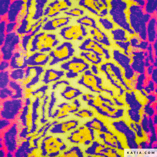 Fluffy - leopard - fluo - Katia Fabrics