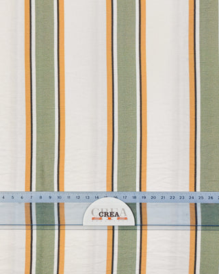 Crinkleviscose - gestreept - groen en amber - À La Ville
