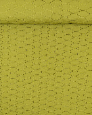 Broderie - honinggraat - mosterdgroen - À La Ville