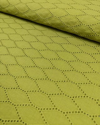Broderie - honinggraat - mosterdgroen - À La Ville